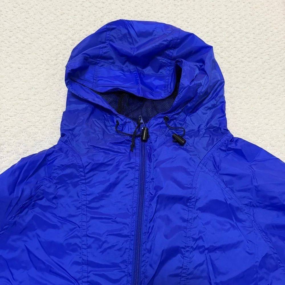 Vintage REI Windpack Packable Royal Blue Jacket Full Zip Hooded Unisex Size XL